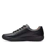 Sneakersy damskie - Clarks Damskie sneakersy Nalle Lace, czarny, 39.5 EU - miniaturka - grafika 1