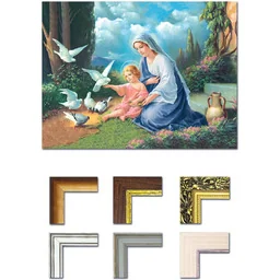 Obraz Matka Boża z Dzieciątkiem Jezus i gołąbkami - Ikony i obrazy sakralne Obraz Matka Boża z Dzieciątkiem Jezus i gołąbkami - Ikony i obrazy sakralne - miniaturka - grafika 1