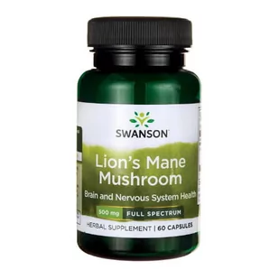 Swanson - Full Spectrum Lion's Mane Mushroom, 500mg, 60 kapsułek - Suplementy naturalne - miniaturka - grafika 1