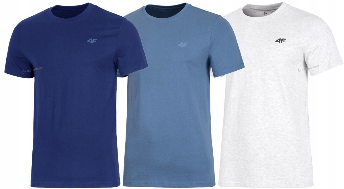 4F ZESTAW 3szt. 3-PAK MÄSKA KOSZULKA T-SHIRT 100% BAWEĹNA / rozm L