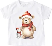 Koszulki dla dziewczynek - Koszulka z misiem dla dziecka na święta misiaczek3 - miniaturka - grafika 1