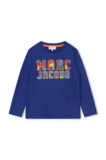 Bluzki dla dziewczynek - Marc Jacobs longsleeve bawełniany dziecięcy kolor granatowy z nadrukiem - grafika 1