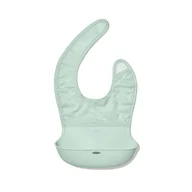 Śliniaki i fartuszki - OXO Śliniak Silikonowy z Kieszonką Zwijany Opal - miniaturka - grafika 1