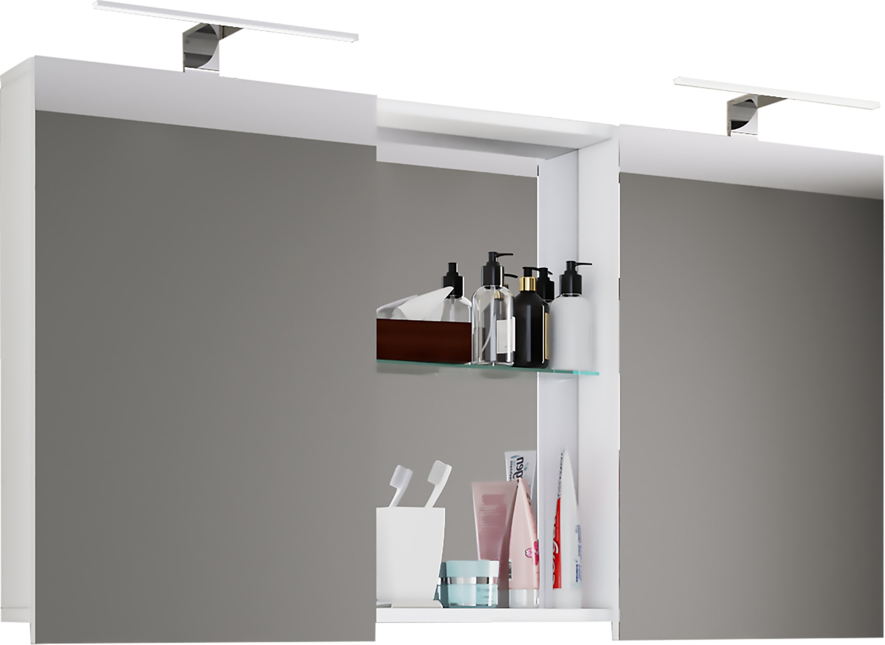 Budasi szafka łazienkowa z lustrem biały.