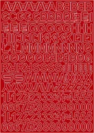 Zestawy piśmiennicze - Litery i cyfry samoprzylepne czerwone 4cm arkusz 250 znaków - miniaturka - grafika 1