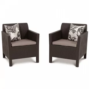 Fotele ogrodowe Orlando Duo Allibert 75x65cm brąz/taupe kod: BK-001264 - Meble ogrodowe - miniaturka - grafika 1