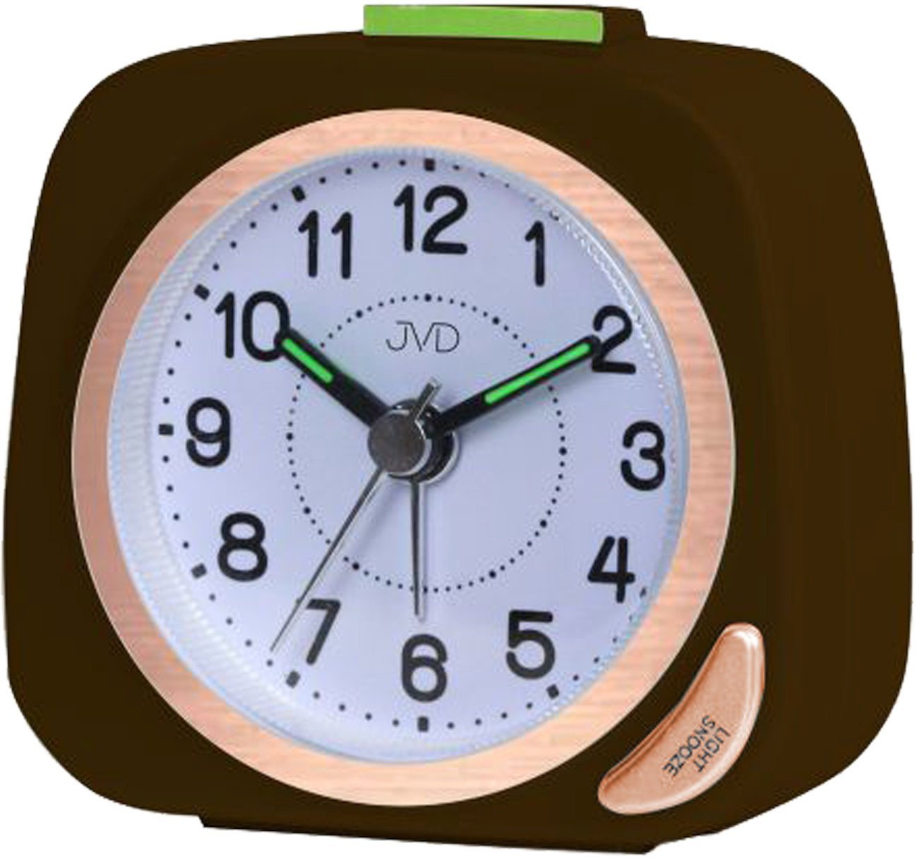 Budzik JVD SRP7202.4 7 cm płynący sekundnik drzemka podświetlenie .