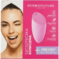 Szczoteczki do twarzy - Dermofuture Szczoteczka soniczna mała różowa + Żel micelarny - miniaturka - grafika 1
