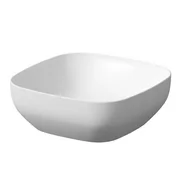 Umywalki - Cersanit Larga kwadratowa umywalka nablatowa biały mat 38x38 K677-015 - miniaturka - grafika 1