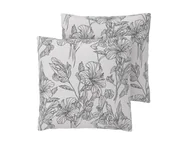 Poszewki na poduszki - LIVARNO® Poszewki na poduszki z bawełną renforcé, 2 sztuki (Biały/szary) - miniaturka - grafika 1