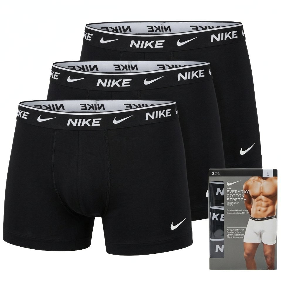 NIKE 3-PACK Bokserki Męskie Everyday Cotton Czarne Rozmiar XL