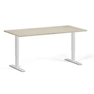 Stoły i stoliki do biura - Stół z regulacją wysokości, 1 silnik, 745 - 1235 mm, blat 1600 x 800 mm, podstawa biała, dąb naturalny - miniaturka - grafika 1