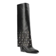 Kozaki damskie - Czarne Kozaki Carinii Eleganckie Obuwie Damskie Premium - miniaturka - grafika 1