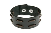 Bransoletki - Skórzana Bransoletka Metal Rock Punk Goth - miniaturka - grafika 1
