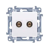 Gniazdka elektryczne - Kontakt Simon KONTAKT_SIMON Gniazdo głośnikowe pojedyncze SIMON 10 Biały CGL2.01/11 - miniaturka - grafika 1