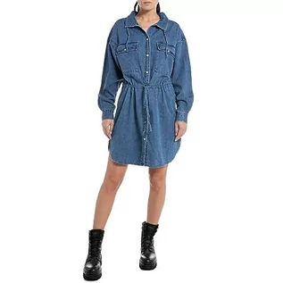 Sukienki - Replay sukienka jeansowa damska, 009 Medium Blue, L - grafika 1