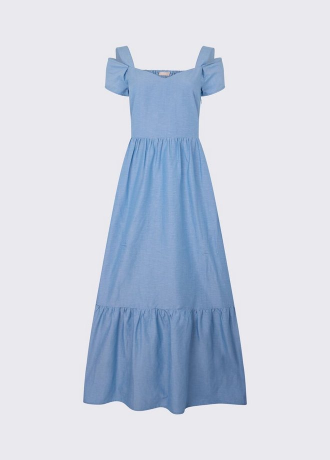 Sukienka unisex liu jo misto lino azzurro altro