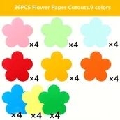 Inne - TEMU 36-pakietowe wycinanki kwiatów, różne kolory, puste kreatywne kształty papierowe, DIY rzemiosło, dekoracja domu i klasy, na ślub, urodziny, - miniaturka - grafika 1