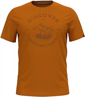 Koszulki męskie - Odlo Odlo T-shirt męski S/S Crew Neck Nikko Print T-Shirt wielokolorowa Marmalada - Graphic Ss21 XXL 594052 - grafika 1