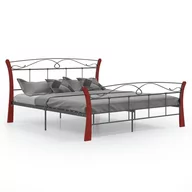 Łóżka - vidaXL Rama łóżka czarna metalowa 140 x 200 cm 324886 - miniaturka - grafika 1