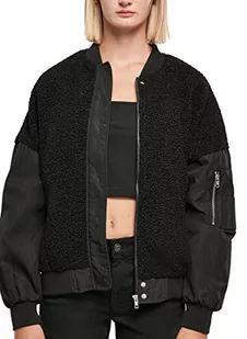 Urban Classics Damska kurtka bomberka oversize Sherpa, Czarny, XS - Kurtki damskie - miniaturka - grafika 1