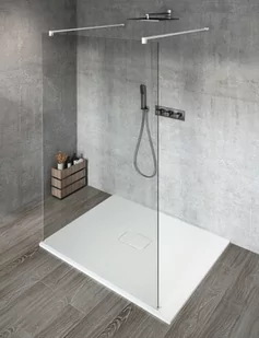GELCO Kabina prysznicowa przyścienna VARIO WHITE WALK IN 80x200 szkło przezroczyste z powłoką Coated Glass GX1280GX2215 - Kabiny prysznicowe - miniaturka - grafika 1