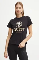 Koszulki sportowe damskie - Guess t-shirt bawełniany STACIE damski kolor czarny V4BI00 I3Z14 - miniaturka - grafika 1