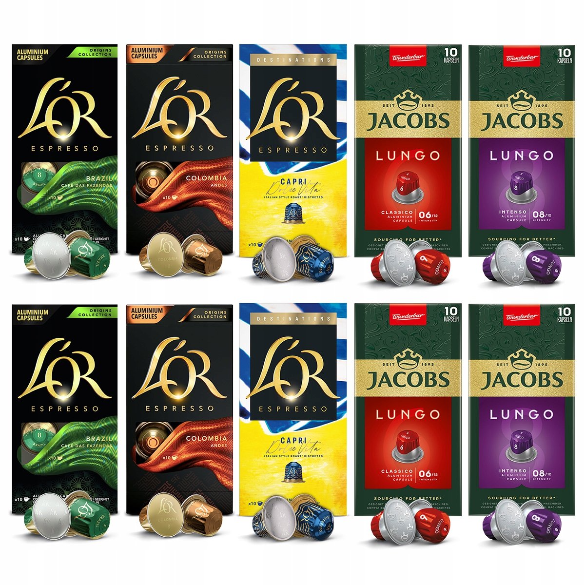 Kapsułki Jacobs L'or do Nespresso(r)* mix z Destinations i Origins 100 szt.