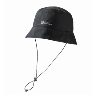 Kapelusz turystyczny Jack Wolfskin RAIN BUCKET HAT black - M - Czapki męskie - miniaturka - grafika 1