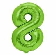 Balony i akcesoria - Balon foliowy zielona cyfra 8 - 100 cm - 1 szt. - miniaturka - grafika 1