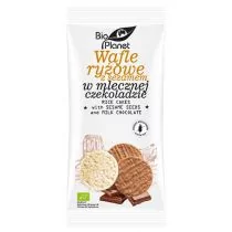 BIO PLANET - seria PRZEKĄSKI Lumarko Wafle Ryżowe Z Sezamem W Mlecznej Czekoladzie Bezglutenowe Bio 100 G 3581 Bio - Ciastka - miniaturka - grafika 1