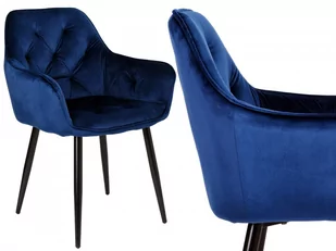 Krzesło aksamitne Nevada Velvet Granatowe 5902340322000 - Krzesła - miniaturka - grafika 1
