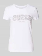 Koszulki i topy damskie - T-shirt z wyhaftowanym logo - miniaturka - grafika 1