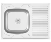 Zlewozmywaki - Elior Srebrny prostokątny zlew kuchenny z ociekaczem W5-M95 - miniaturka - grafika 1