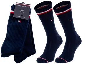 TOMMY HILFIGER MĘSKIE DŁUGIE SKARPETY 2P 100001096 322 - Rozmiar: 47-49 - Skarpetki męskie - miniaturka - grafika 1