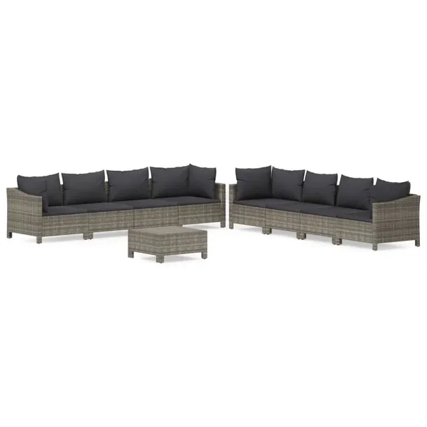 Zestaw Wypoczynkowy do Ogrodu Rattan PE Szary 63x63x55,5 cm