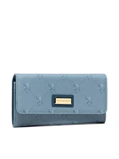 Portfele - U.S. Polo Assn. Duży Portfel Damski Hampton L Flap Wallet BEUHD5486WVG214 Niebieski - grafika 1