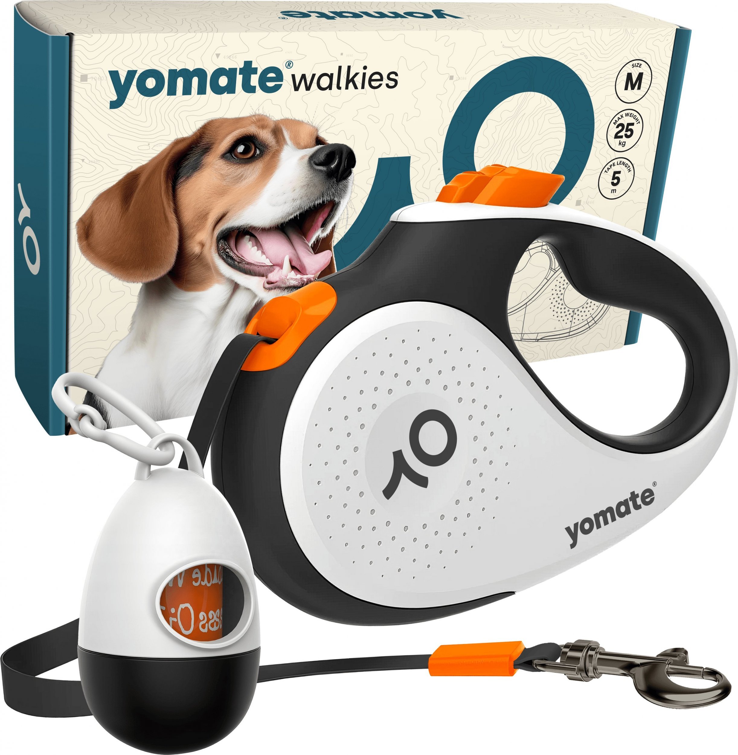 Yomate YOMATE! SMYCZ AUTOMATYCZNA DLA ŚREDNIEGO PSA DO 25KG ZWIJANA + POJEMNIK