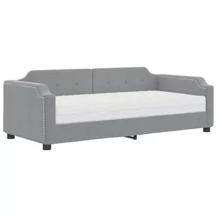 Sofa z materacem, jasnoszara, 90x190 cm, tkanina Lumarko! - Łóżka - miniaturka - grafika 3