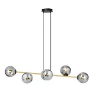 Lampy sufitowe - Gravity lampa wisząca 6-punktowa czarna/złota/grafitowa 1237/6 - miniaturka - grafika 1