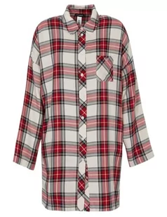 Emporio Armani Damska sukienka Tartan Christmas Viscose Night Shirt, Check Cream/Marine/Ruby, XS - Sukienki - miniaturka - grafika 1