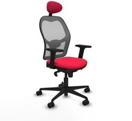 Fotele i krzesła biurowe - Krzesło Biurowe z Zagłówkiem Jorquera Piqueras y Crespo 2D036N1 Czerwony - miniaturka - grafika 1