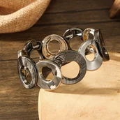 Inne - TEMU Bransoletka z elastycznej liny w stylu vintage, miedziana, pusta, okrągła bransoletka, biżuteria ręczna na prezent - miniaturka - grafika 1