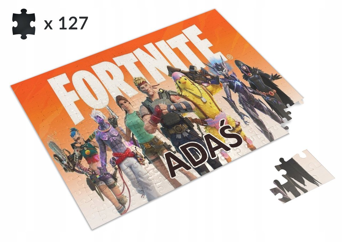 PUZZLE Fortnite GRA + IMIĘ DZIECKA 127 EL.