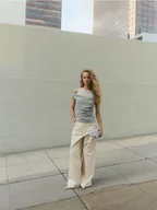 Bluzki damskie - Reserved - Bluzka z metaliczną nicią - srebrny - miniaturka - grafika 1