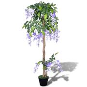 Sztuczne kwiaty - vidaXL vidaXL Sztuczna wisteria 120 cm z doniczką - miniaturka - grafika 1