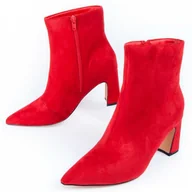 Botki damskie - Montevita Buty Na Pi?tce Botirey5 Czerwony - miniaturka - grafika 1