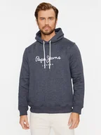 Bluzy męskie - Pepe Jeans Bluza Nouvel Hoodie PM582521 Granatowy Regular Fit - miniaturka - grafika 1