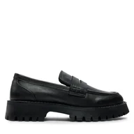 Półbuty męskie - Loafersy Guess FM8GOM LEA12 Czarny - miniaturka - grafika 1
