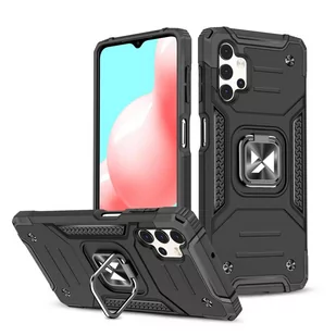 Wozinsky Ring Armor pancerne hybrydowe etui pokrowiec + magnetyczny uchwyt Samsung Galaxy A32 4G czarny - Etui i futerały do telefonów - miniaturka - grafika 1
